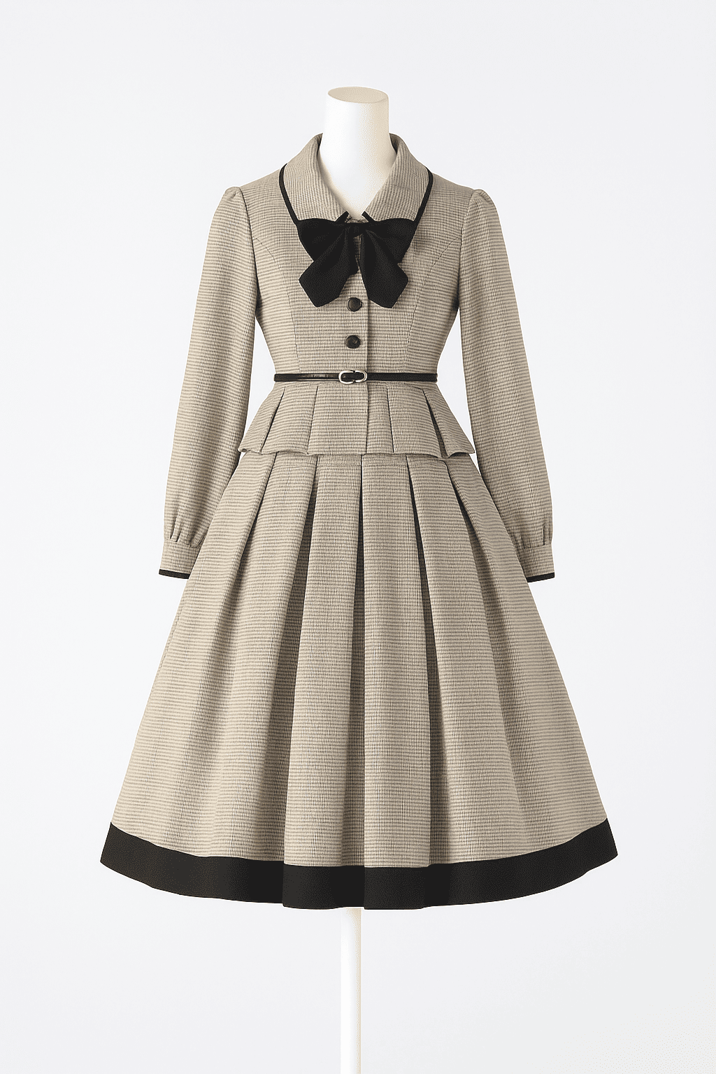 Elegant Vintage Bow Dress – Premium Tailored Stitch Detailing | Mehlish Fashion Brand